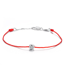 Baihe jewelry this year 18k platinum diamond red rope bracelet rose gold red wire single diamond 10 points bracelet