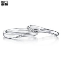 18K gold personality torsion arm row inlaid diamond ring marriage proposal wedding diamond ring couple ring diamond ring female custom Platinum