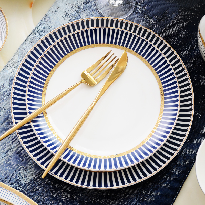 Household ipads porcelain tableware suit western - style 60 head suit bowl dish dish European ceramic dishes set tableware business