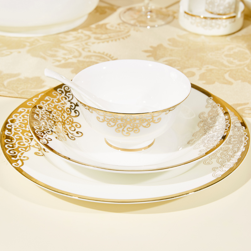 European household up phnom penh 28 skull porcelain tableware set 6 doses ceramic bowl plate combination western - style porcelain plate