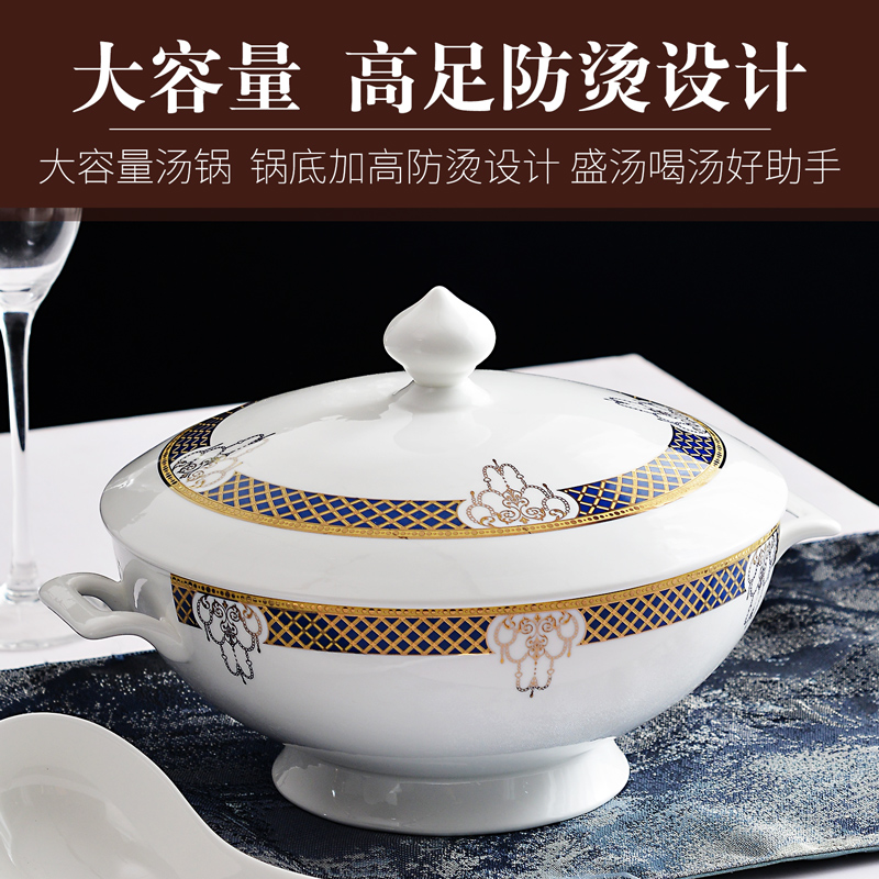 Home up phnom penh grade ipads China best soup pot ipads China porcelain atmosphere with the cover of the big bowl of soup basin can be microwave