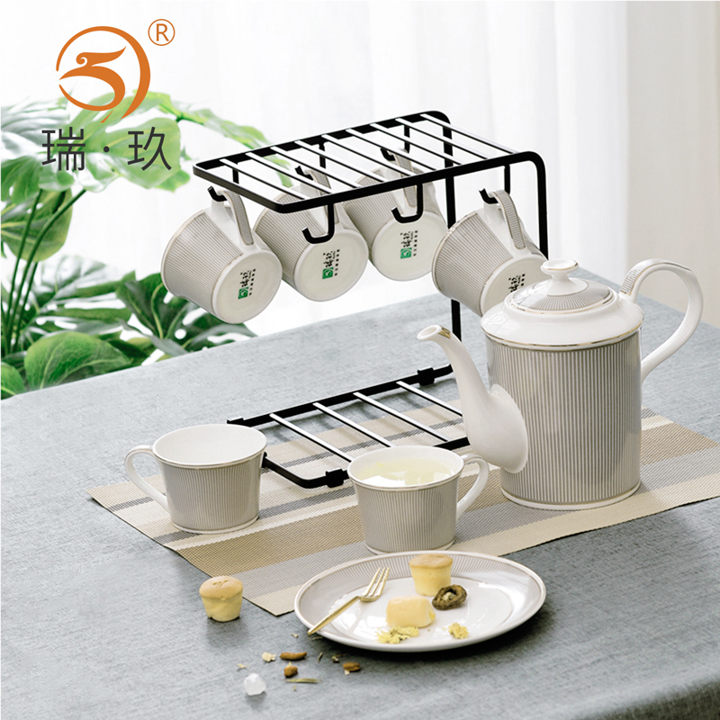 Ipads China water of household Nordic cool wind ceramic kettle, water cup suit KaiShuiHu tea coffee set large capacity