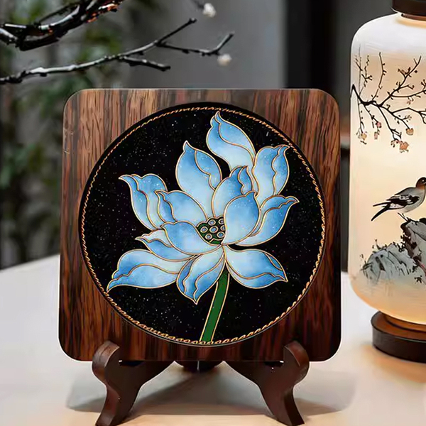 No-Fretting Enamel Coaster DIY Handmade Material Kit, Cloisonné Intangible Cultural Heritage, 12 Flower Gods, Mid-Autumn Festival Event Gift