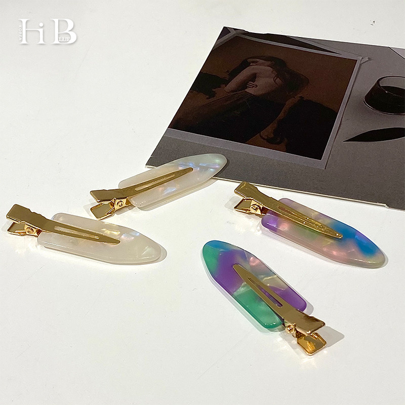 South Korea Ins Net Red Metal Dazzling Free Hair Clip Small Shovel Flat Clip Lipped Sea Hair Stirrup Hair Clip Hair Clip Side Clip