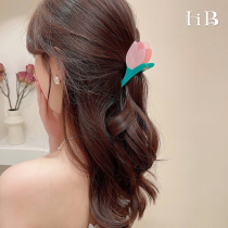 Hairless Tulip Flower Grip Clip Hair Clip After Hairspoon Female Summer Card Hairpin Personality Fashion Brief Hair Accessories Shark Clip
