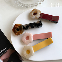 Sea Blue Blue Temperament Net Red Side Colorful Flowers Liu Haifa Clip Women Summer 2022 New Side Clip Cards