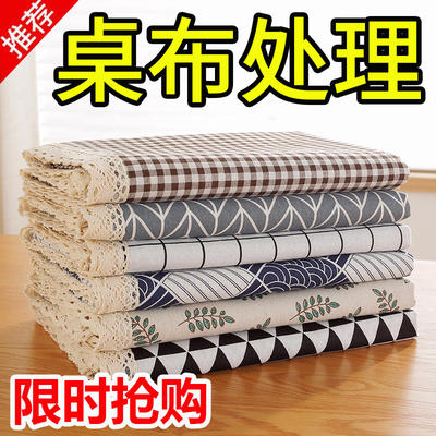 ins tablecloth fabric, cotton and linen checkered student desk mat, Nordic simple and fresh rectangular coffee table and dining table cover