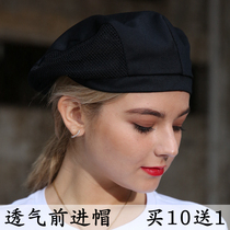 Waiter forward hat breathable mesh work cap Restaurant hotel cafe Beret female chef hat male custom