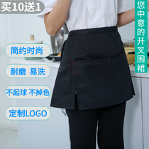 Waiter half-body apron custom black cotton short small apron Cafe hotel restaurant work clothes waist