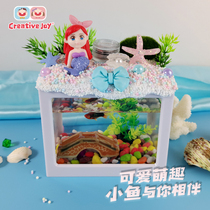 Cute Little Fish Tank Children Puzzle Toy Diy Handmade Art Materials Kindergarten Parent-child Early Education