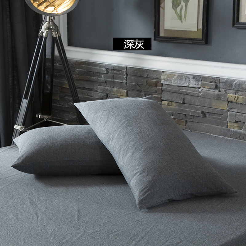 MUJI Giặt gối bông Vỏ bông Cotton sọc sọc Sinh viên đơn ký túc xá Bộ gối màu rắn - Gối trường hợp gối chống trào ngược babieskey