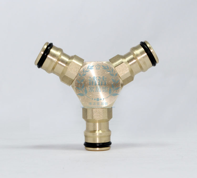 Full copper three-way nipple connector 10%-2 transvia moisture joint water pipe three-way connector water pipe adapter