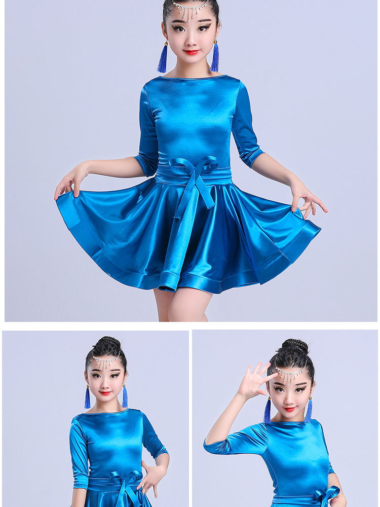 Trẻ em khiêu vũ Latin trang phục cô gái chấm điểm quần áo cạnh tranh quy định trang phục tiêu chuẩn trang phục cô gái thực hành quần áo mô hình mùa thu và mùa đông thời trang trẻ em