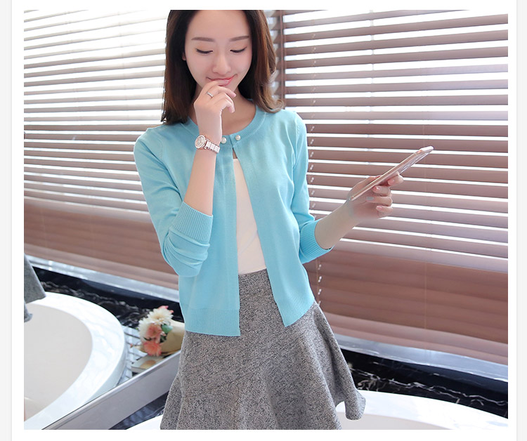 Áo len dệt kim Áo len cổ lọ mùa xuân và mùa hè Áo len mỏng Áo khoác mỏng cho nữ Áo chống nắng dài tay ngắn Loose Điều hòa Cape nhỏ áo len tăm