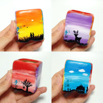 Hand Painted Flower Pot Creative Diy Personality Customized Multi Meat Flower Pot Vegetarian Breathable Ceramic Basin Painted Graffiti Flower Pots Finished
