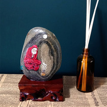 Stone Painting Finished scenery Creative Painted Propylene Painting Pendulum with realistic pure hand-painted meditation Buddha Diy handmade gift