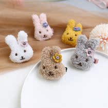 Children hair accessories autumn and winter cute lamb cashmere rabbit girl Hairband baby hairclip leather band headstring Korean style