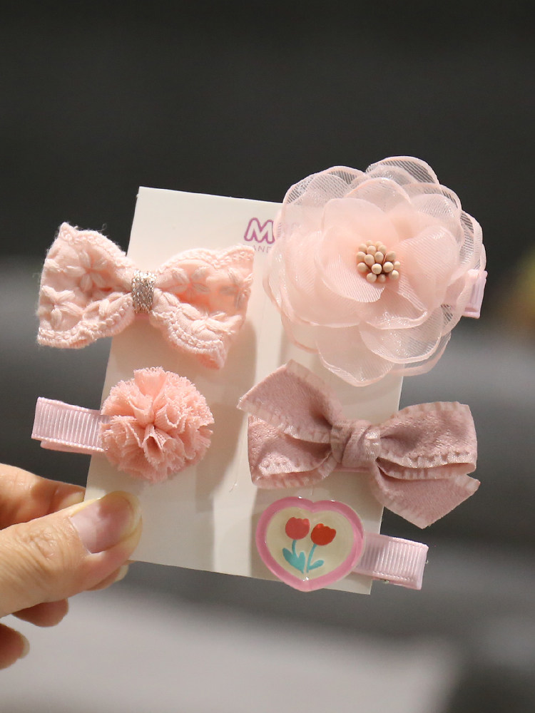 Milk Tea Color Small Flower Baby Cute Fetal Hair Clip Hair Accessories — 6