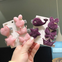 Baby hairclip small cute plush cartoon baby hairclip handmade headwear hair accessories girl children mini clip