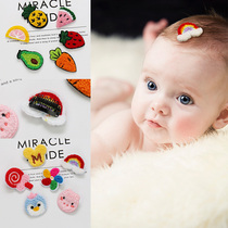Hand Sewn Baby Sweat Hair Clip Cute Plush Cartoon Baby Hair Clip Without Injury Little Girl Head Accessories Mini Small Clips