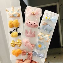 Children hair accessories cute baby hair clip without injury hair hand head decorated baby small clip suit Korean version head flower princess