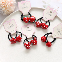 Childrens hair accessories Korean New Year red boutique three-dimensional fruit Star Baby Hairband hair rope a pair of girls rubber band