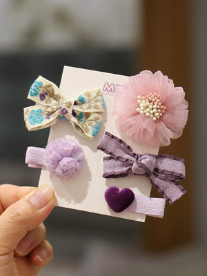 Milk Tea Color Small Flower Baby Cute Fetal Hair Clip Hair Accessories — 8