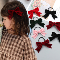 South Korea red velvet swallowtail bow childrens hair accessories hairclip girl headrope does not hurt hair tie hair ring