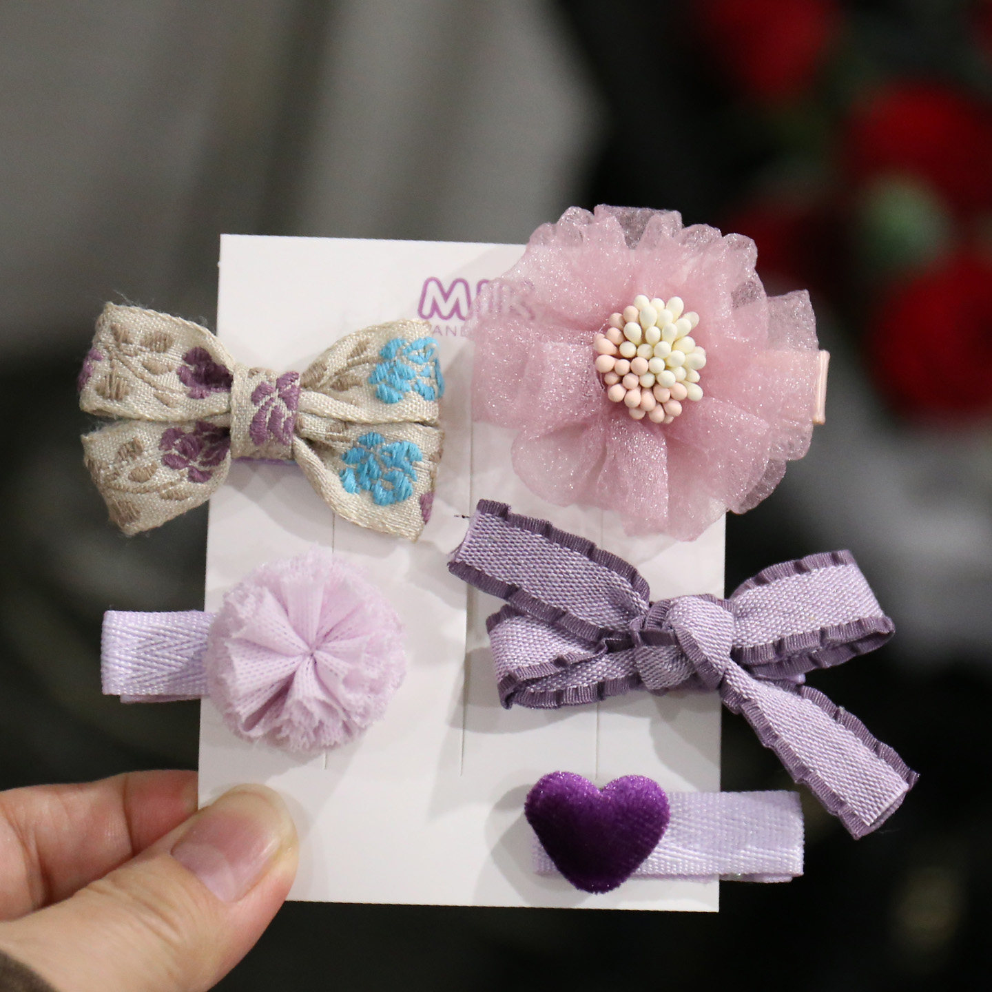 Milk Tea Color Small Flower Baby Cute Fetal Hair Clip Hair Accessories — 9