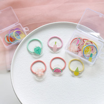 Childrens hair accessories INS Wind transparent fruit slices girl headrope baby rubber band does not hurt hair circle Net red headdress