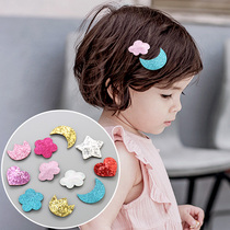 Childrens hair clip Hair ornaments shiny pieces Star moon crown Girls broken hair clip BB clip Baby hair clip head accessories