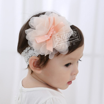 Korean baby headgear Summer Seersucker flower wide elastic female baby hair band children baby hair band headband