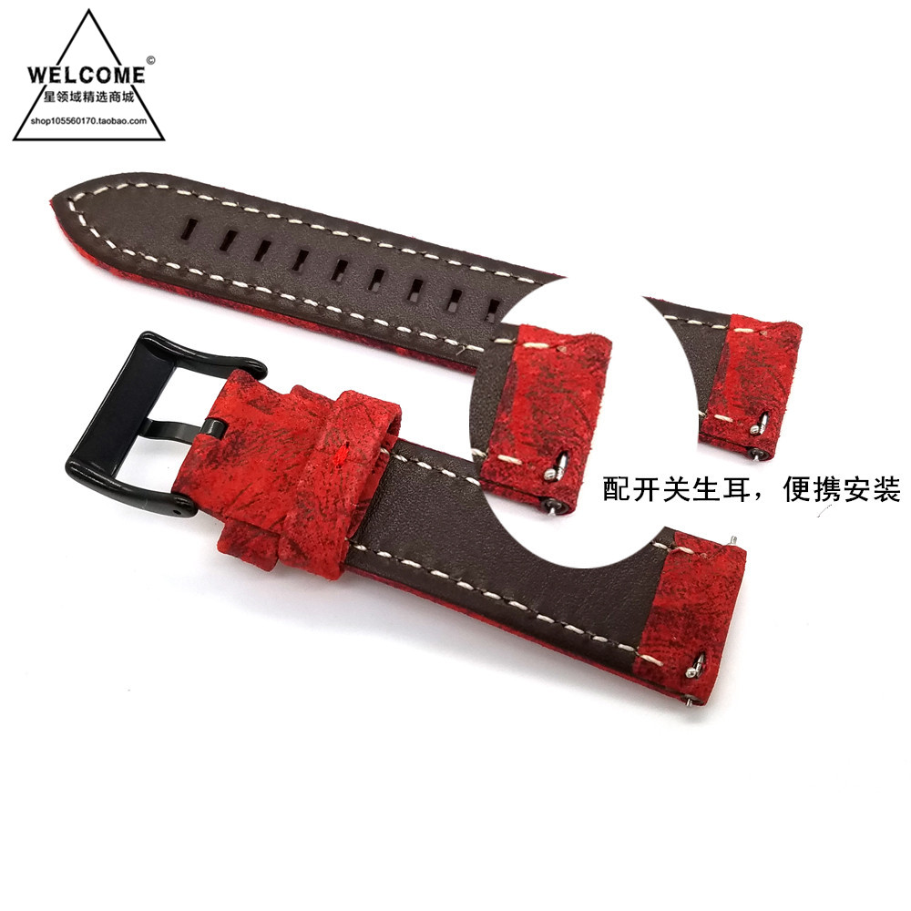 72H出貨 佳明 GarminMove Style/Luxe 手錶帶 復古真皮頭層牛皮 20MM接頭