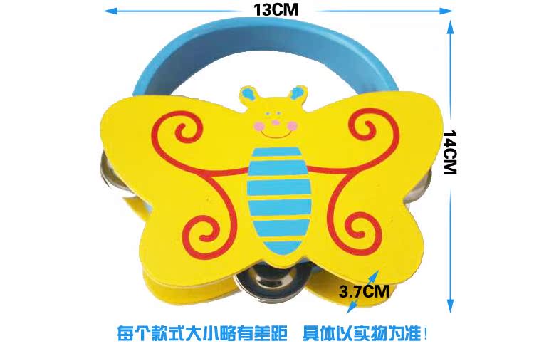 Quảng cáo đồ dùng dạy nhạc Orff, trẻ em bộ phim hoạt hình tambourine trống tay 6 inch đồ chơi trẻ em đồ chơi cho trẻ sơ sinh