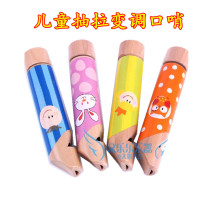 Wooden young children pull whistle sound sound solid wood push and pull wooden flute baby music teaching aids puzzle gift