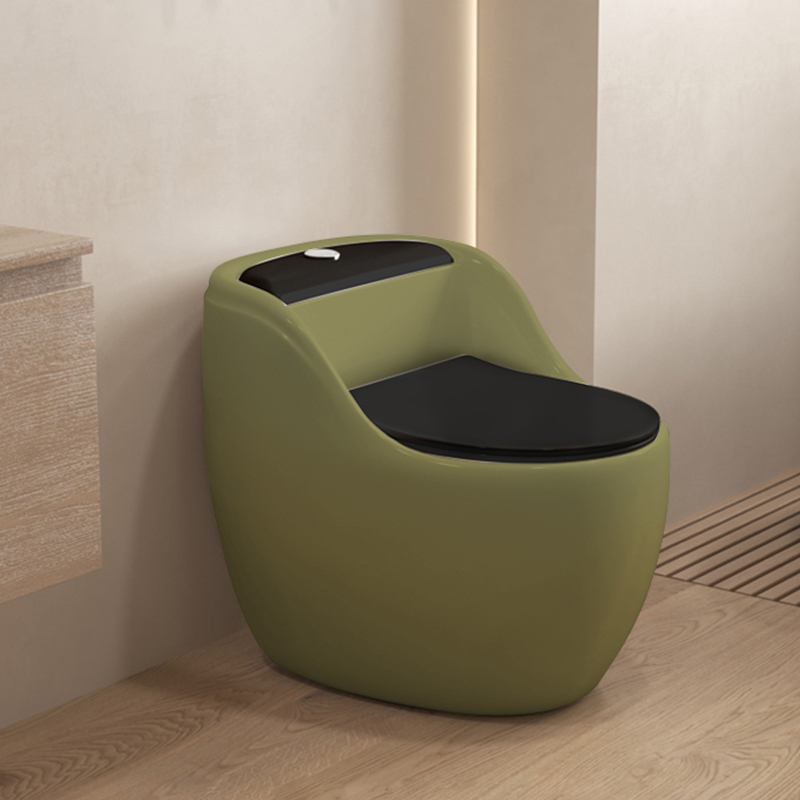 German Savis French-Style Retro Green Colored Ordinary Toilet for Home Use, Creative Egg-Shaped Large-Diameter Toilet Seat