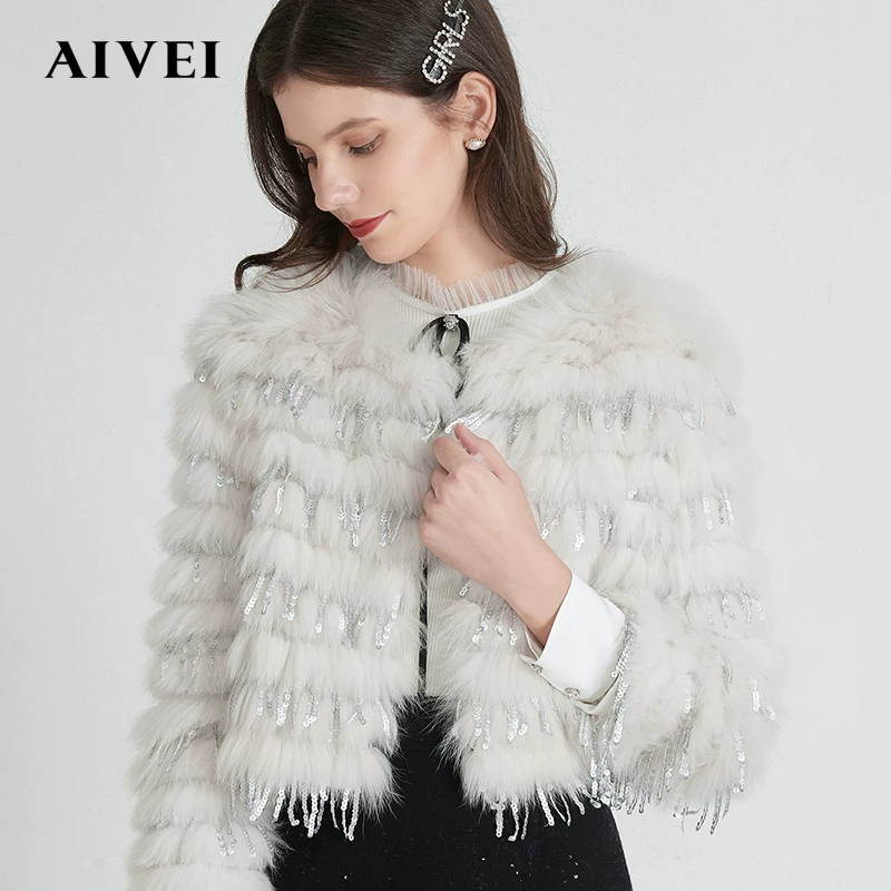 AIVEI Xinhe Aiwei 2020 Winter Sencer Fox Fox Folk Murder Short Jacket M0560051