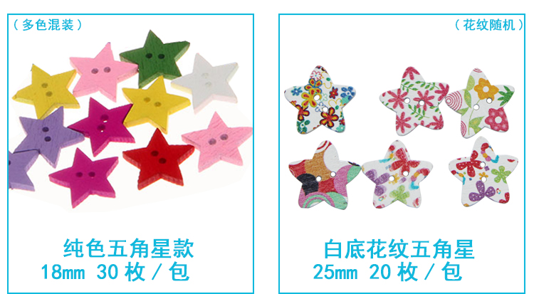 Gỗ handmade nút trẻ em sáng tạo hoạt hình dễ thương DIY màu handmade nút búp bê trang trí thiệp handmade