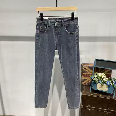 Summer Korean version of nine-point jeans men's pipe pants Joker handsome youth slim jeans men's 9-point pants tide
