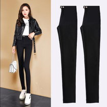 High waist plus velvet leggings womens autumn trend of the new Korean version of tight thin stretch small feet magic pants tide