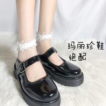 Glass stockings womens lace lace cotton bottom summer thin transparent crystal stockings Japanese lolita socks