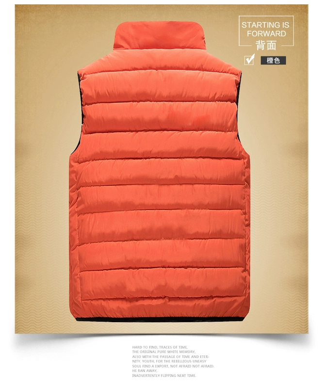 Áo vest cotton tùy chỉnh in logo nam và nữ mùa thu đông dày áo vest dày Áo vest cổ đứng áo vest da nam