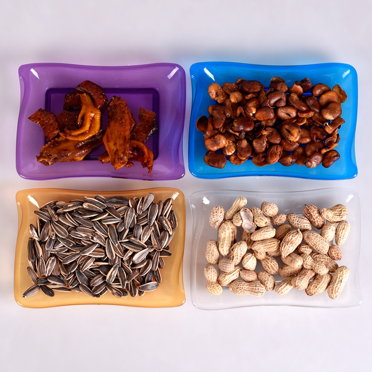 Acrylic ktv snack plate Creative drop resistant rectangular snack plate Bar night dry fruit plate