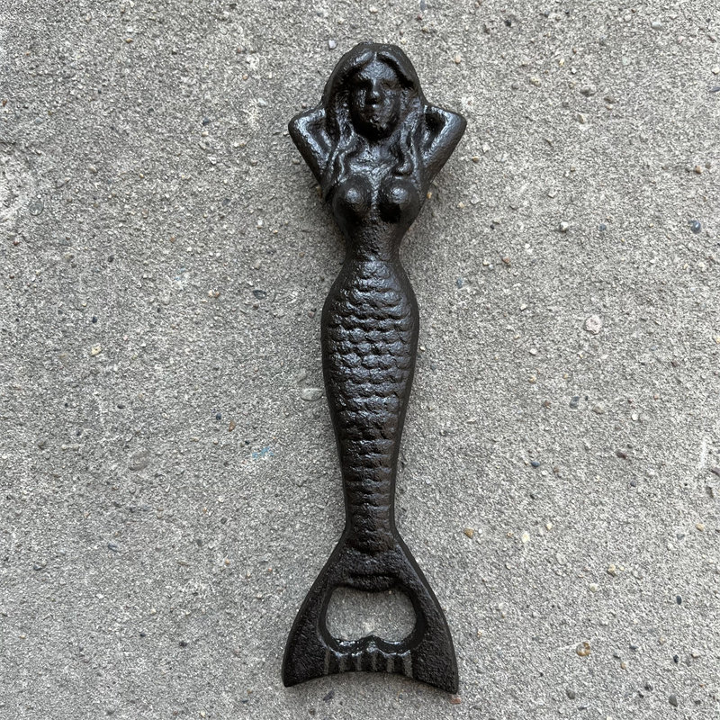 Cast iron mermaid beer bottle opener opener bottle opener retro iron decoration restaurant bar do old
