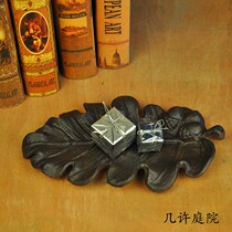 Cast Iron Leaves Feeder Patio Courtyard Garden Garden Decorated Pan Bird Food Tray Iron Art Containing Ashtrays Candleholder Pendulum