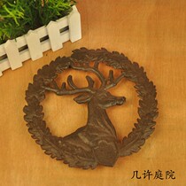 Eurostyle cast iron deer head pan cushion round high temperature resistant and burn-proof mat kitchen table cushion heat insulation cushion dinner plate cushion Animals