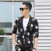 Mùa hè nam Hàn Quốc Slim tay áo nhỏ phù hợp với nhà tạo mẫu tóc Đêm trường Xu hướng lông vũ Bộ hai mảnh - Suit phù hợp bộ vest nam Suit phù hợp