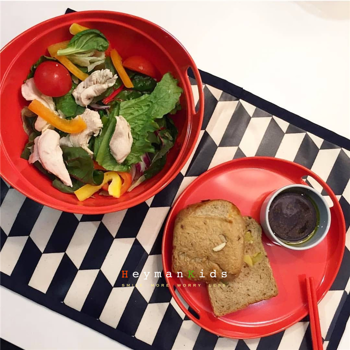 heymankids｜Korean Practical and Beautiful Portable Vegetable and Fruit Salad Bowl Household Noodle Bowl with Cover