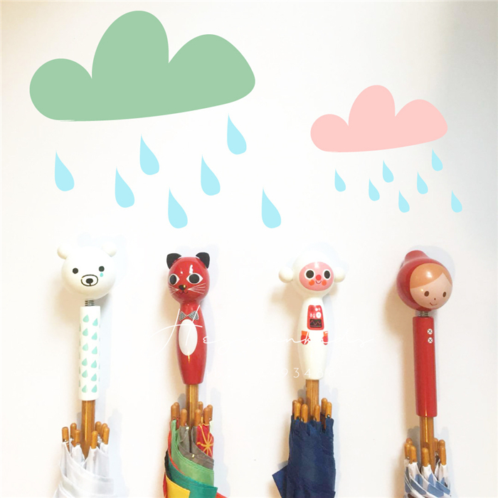 heymankids｜French-made vilac wooden long-handled cartoon-shaped children's umbrella is light and foul