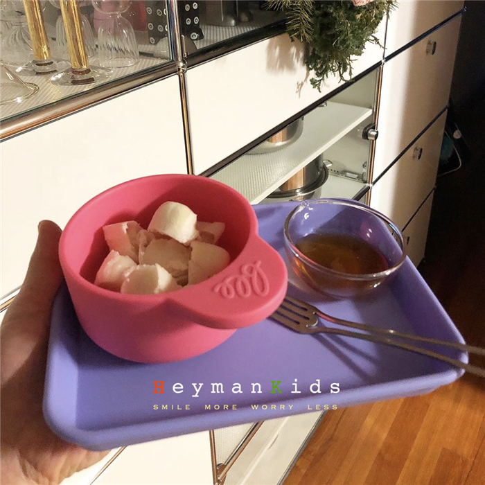 heymankids｜Korean beemymagic children's tray bread fruit silicone flat plate grid breakfast plate
